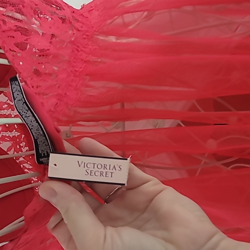 NWT Victoria Secret Red Lace Babydoll Nighty Lingerie NWT Size 36D - Picture 5 of 5